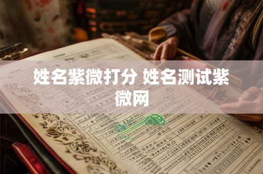 姓名紫微打分 姓名测试紫微网