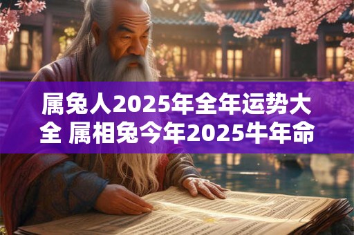 属兔人2025年全年运势大全 属相兔今年2025牛年命运怎么样