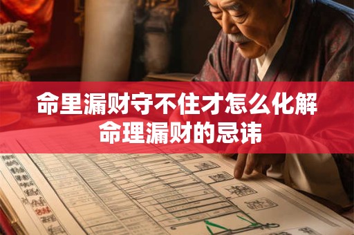 命里漏财守不住才怎么化解 命理漏财的忌讳