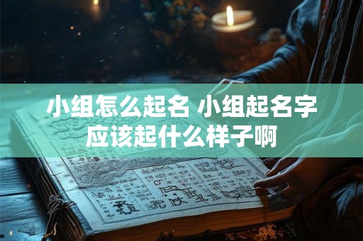 小组怎么起名 小组起名字应该起什么样子啊