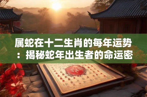 属蛇在十二生肖的每年运势:揭秘蛇年出生者的命运密码 属蛇在十二生肖的每年运势:揭秘蛇年出生者的命运密码