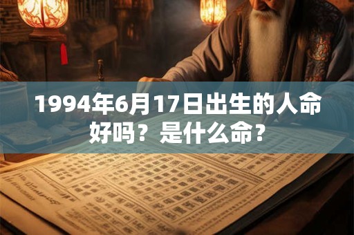 1994年6月17日出生的人命好吗？是什么命？