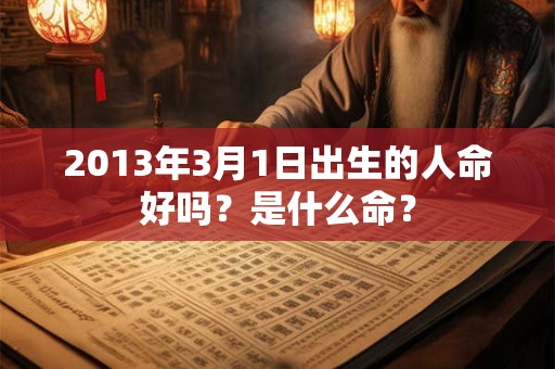 2013年3月1日出生的人命好吗？是什么命？