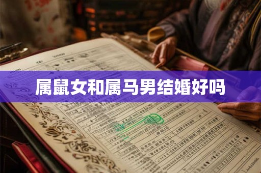 属鼠女和属马男结婚好吗