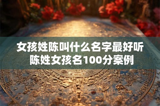 女孩姓陈叫什么名字最好听 陈姓女孩名100分案例
