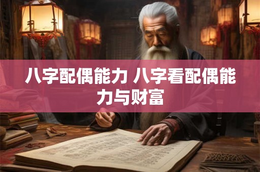 八字配偶能力 八字看配偶能力与财富