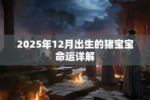 2025年12月出生的猪宝宝命运详解