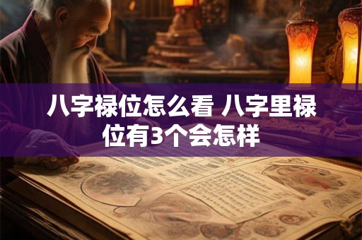 八字禄位怎么看 八字里禄位有3个会怎样