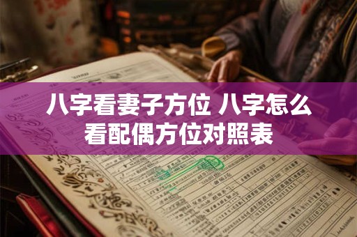 八字看妻子方位 八字怎么看配偶方位对照表