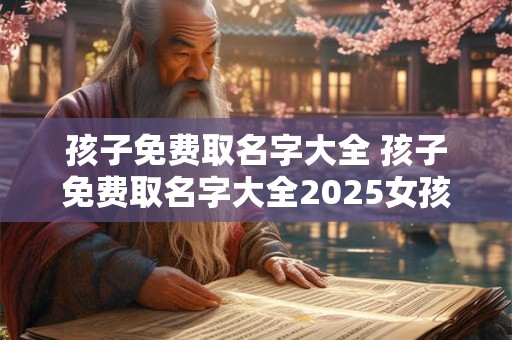 孩子免费取名字大全 孩子免费取名字大全2025女孩