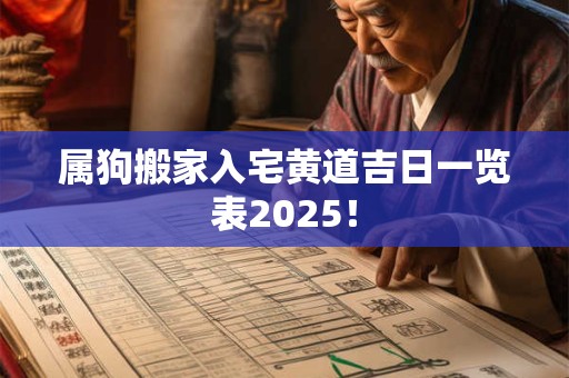 属狗搬家入宅黄道吉日一览表2025！