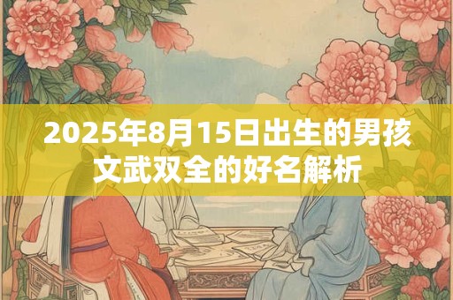 2026年8月15日出生的男孩文武双全的好名解析 2026年8月15日出生的男孩文武双全的好名解析