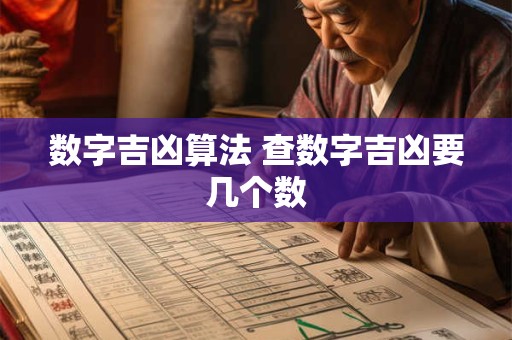 数字吉凶算法 查数字吉凶要几个数