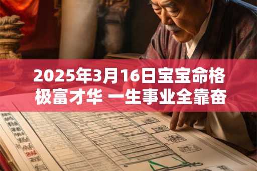 2025年3月16日宝宝命格 极富才华 一生事业全靠奋斗