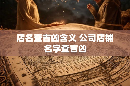 店名查吉凶含义 公司店铺名字查吉凶