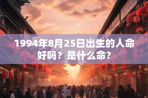1994年8月25日出生的人命好吗？是什么命？