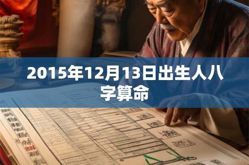 2015年12月13日出生人八字算命