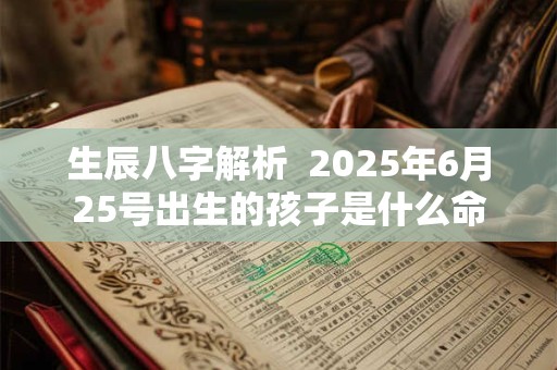 生辰八字解析  2025年6月25号出生的孩子是什么命