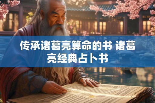 传承诸葛亮算命的书 诸葛亮经典占卜书