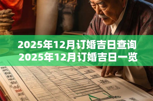 2025年12月订婚吉日查询 2025年12月订婚吉日一览表