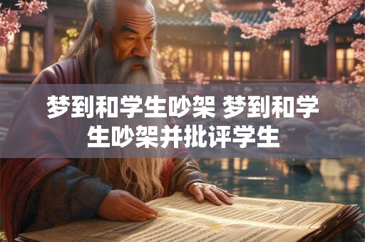 梦到和学生吵架 梦到和学生吵架并批评学生