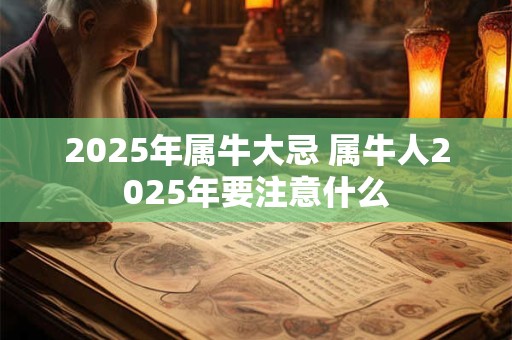 2025年属牛大忌 属牛人2025年要注意什么