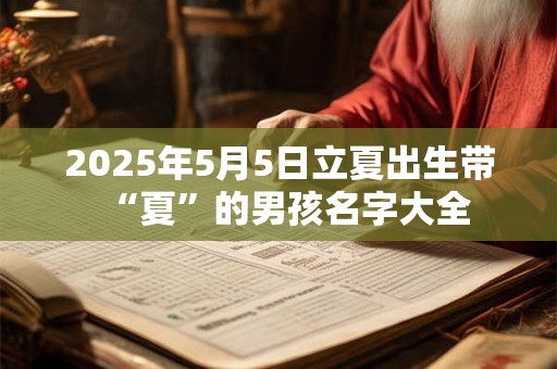 2025年5月5日立夏出生带“夏”的男孩名字大全