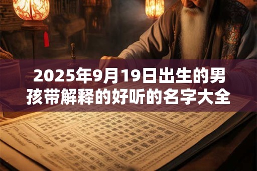 2025年9月19日出生的男孩带解释的好听的名字大全
