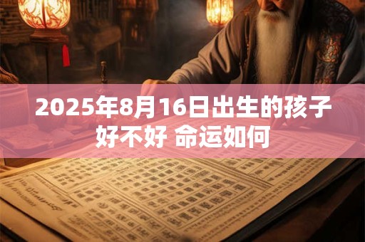 2025年8月16日出生的孩子好不好 命运如何