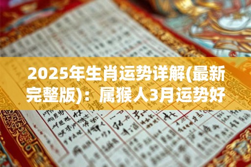 详细阅读:2025年生肖运势详解(最新完整版):属猴人3月运势好不好 2025年生肖运势详解(最新完整版):属猴人3月运势好不好