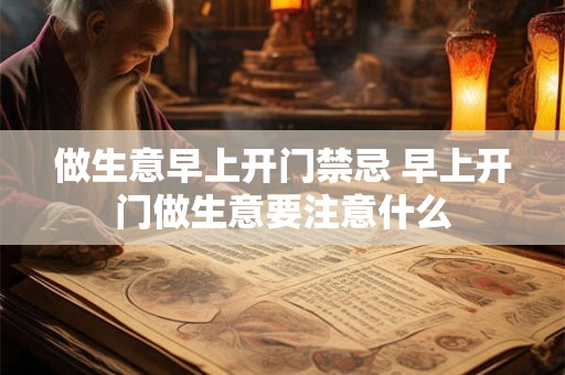 做生意早上开门禁忌 早上开门做生意要注意什么