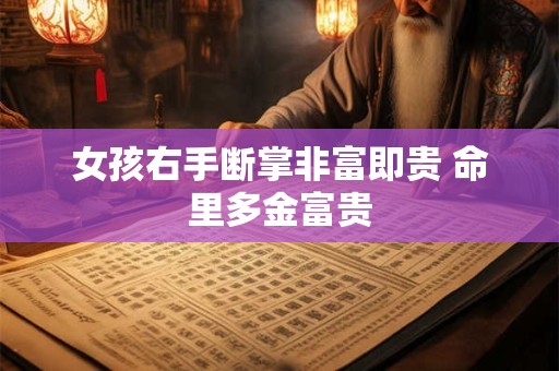 女孩右手断掌非富即贵 命里多金富贵