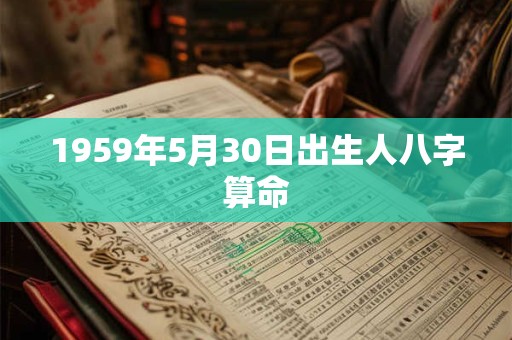 1959年5月30日出生人八字算命 1959年5月30日出生人八字算命