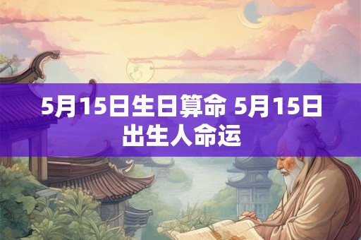 5月15日生日算命 5月15日出生人命运
