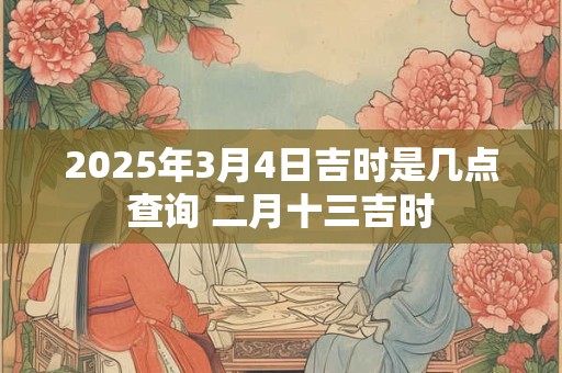 2025年3月4日吉时是几点查询 二月十三吉时