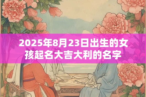 2025年8月23日出生的女孩起名大吉大利的名字