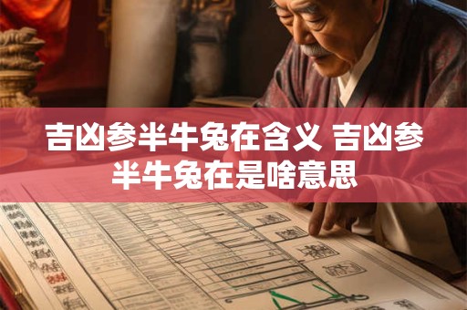 吉凶参半牛兔在含义 吉凶参半牛兔在是啥意思