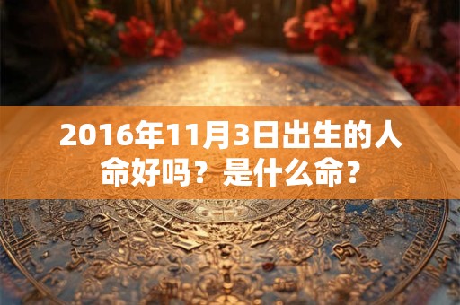 2016年11月3日出生的人命好吗？是什么命？