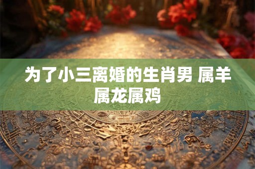 为了小三离婚的生肖男 属羊属龙属鸡