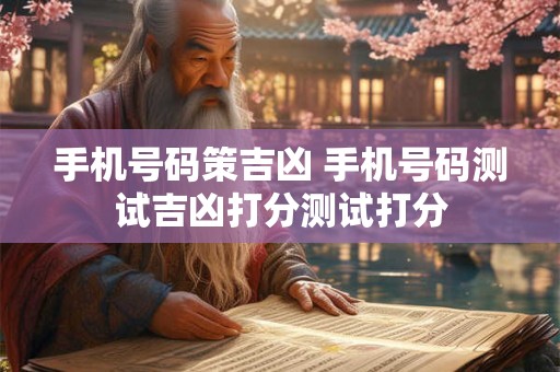 手机号码策吉凶 手机号码测试吉凶打分测试打分