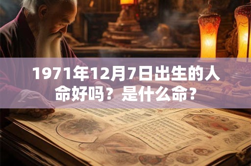 1971年12月7日出生的人命好吗？是什么命？