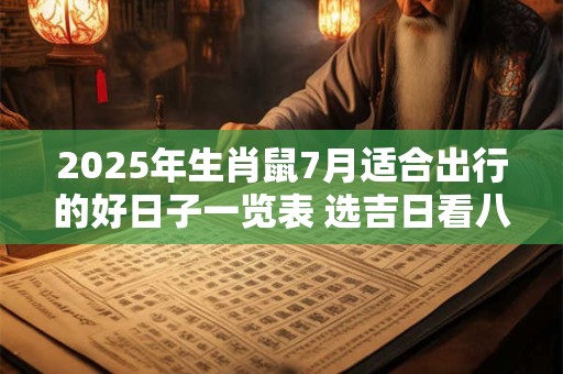 2025年生肖鼠7月适合出行的好日子一览表 选吉日看八字