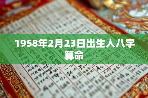 1958年2月23日出生人八字算命