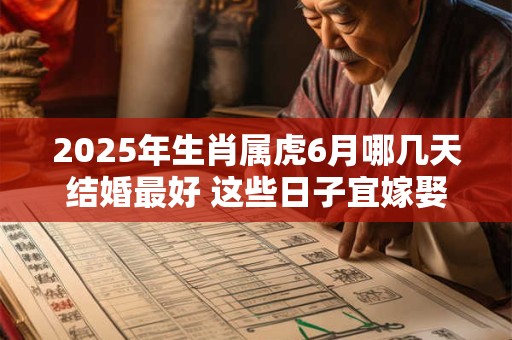 2025年生肖属虎6月哪几天结婚最好 这些日子宜嫁娶