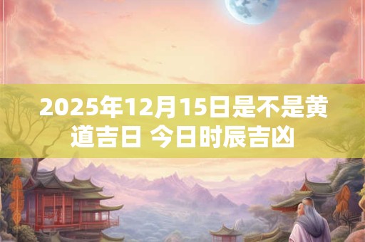 2025年12月15日是不是黄道吉日 今日时辰吉凶