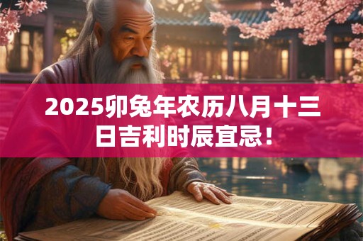 2025卯兔年农历八月十三日吉利时辰宜忌! 2025卯兔年农历八月十三日吉利时辰宜忌!