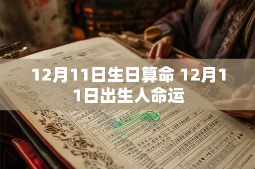 12月11日生日算命 12月11日出生人命运