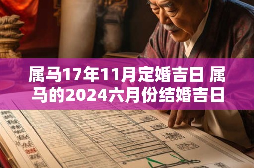属马17年11月定婚吉日 属马的2024六月份结婚吉日