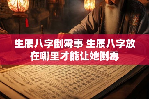 生辰八字倒霉事 生辰八字放在哪里才能让她倒霉