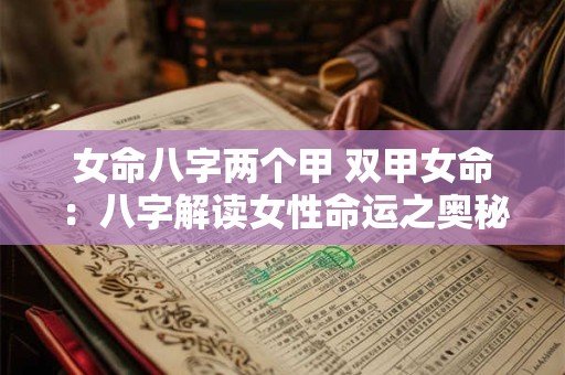 女命八字两个甲 双甲女命：八字解读女性命运之奥秘